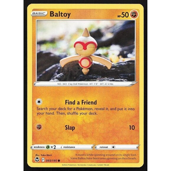 Pokemon TCG - Baltoy - 93/195 - Silver Tempest - Common  - Fighting - 2022 - Picture 1 of 3